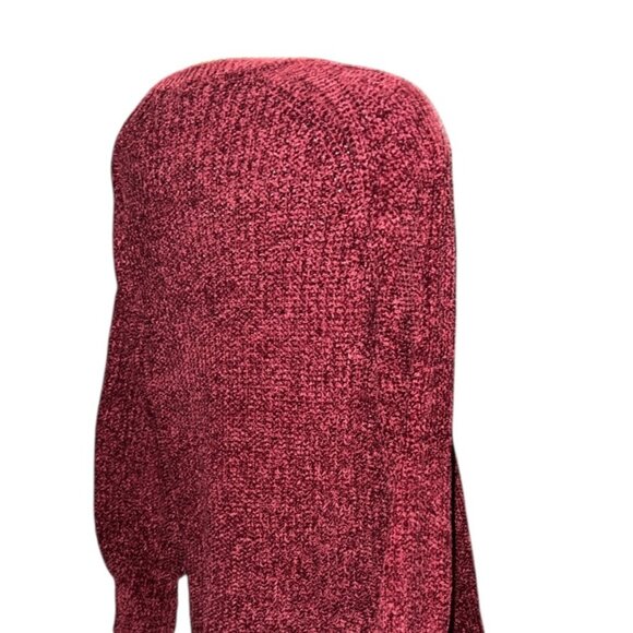 Time And Tru Soft Burgundy Long Sleeve Chunky Knit Sweater Sz Medium (8/10) Wome - Picture 9 of 13